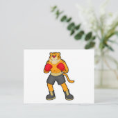 Tiger at Boxing with Boxing gloves Briefkaart (Staand voorkant)