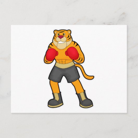 Tiger at Boxing with Boxing gloves Briefkaart (Voorkant)