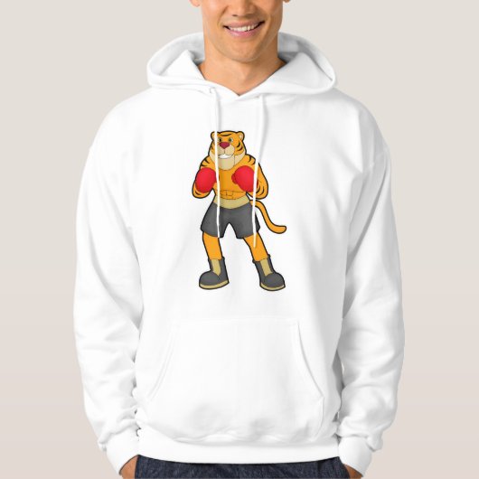 Tiger at Boxing with Boxing gloves Hoodie (Voorkant)