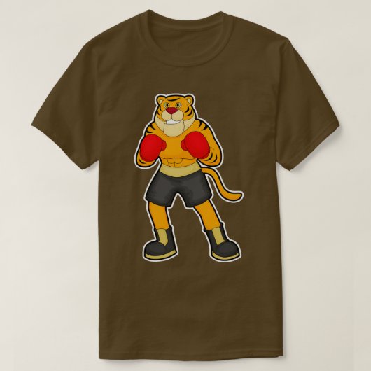 Tiger at Boxing with Boxing gloves T-shirt (Design voorkant)