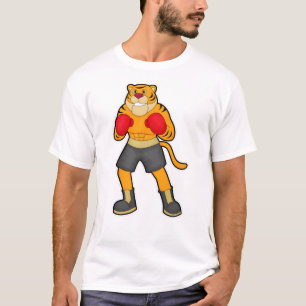 Tiger at Boxing with Boxing gloves T-shirt