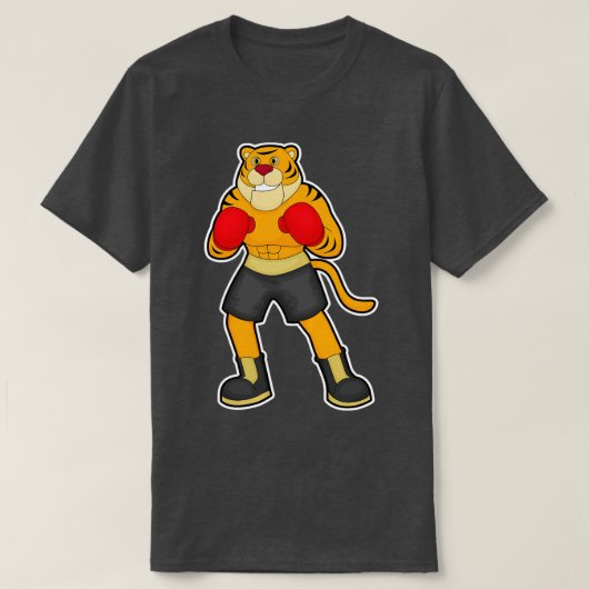 Tiger at Boxing with Boxing gloves T-shirt (Design voorkant)