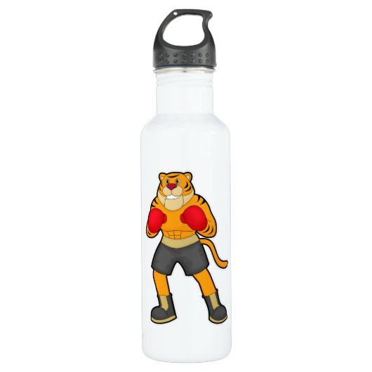 Tiger at Boxing with Boxing gloves Waterfles (Voorkant)