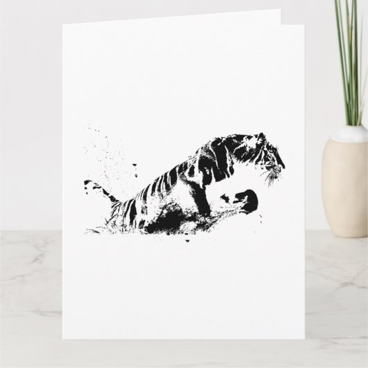 Tiger Attacking Bedankkaart (Voorkant)