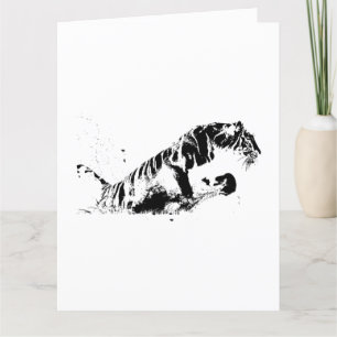 Tiger Attacking Bedankkaart