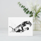 Tiger Attacking Briefkaart (Staand voorkant)