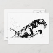 Tiger Attacking Briefkaart (Voorkant / Achterkant)
