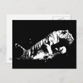 Tiger Attacking Briefkaart (Voorkant / Achterkant)