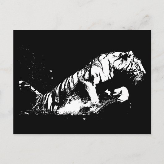Tiger Attacking Briefkaart (Voorkant)