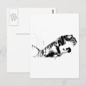 Tiger Attacking Briefkaart (Voorkant / Achterkant)