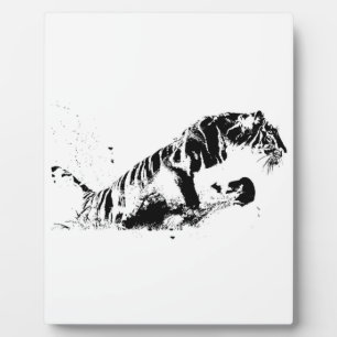 Tiger Attacking Fotoplaat