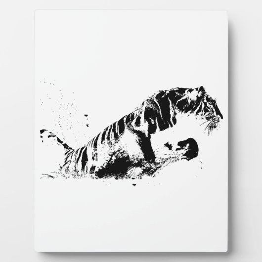 Tiger Attacking Fotoplaat (Voorkant)