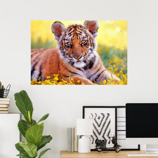 Tiger Baby Cub Poster (Thuiskantoor)