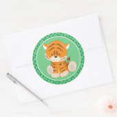 Tiger | Baby Safari Dieren Ronde Sticker (Envelop)