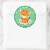 Tiger | Baby Safari Dieren Ronde Sticker (Tas)