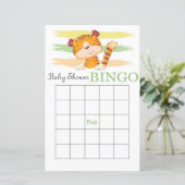Tiger baby shower bingo (Staand voorkant)