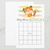 Tiger baby shower bingo (Voorkant / Achterkant)