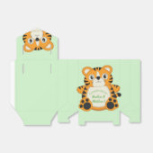 Tiger Baby shower Green Bedankdoosjes (Uitgevouwen)
