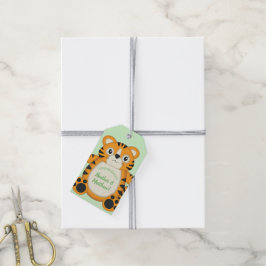 Tiger Baby shower Green Cadeaulabel