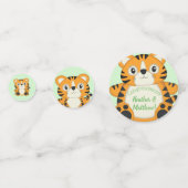 Tiger Baby shower Green Confetti (Achterkanten)