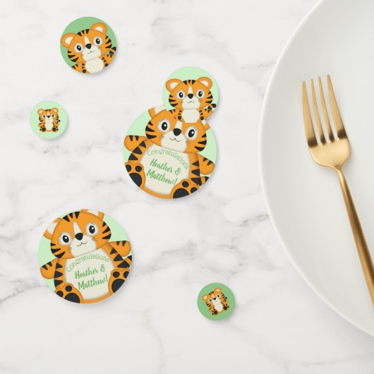 Tiger Baby shower Green Confetti (Groep)