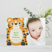 Tiger Baby shower Green Kaart (Staand voorkant)