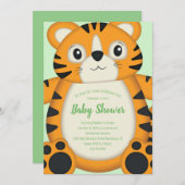Tiger Baby shower Green Kaart (Voorkant / Achterkant)