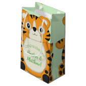 Tiger Baby shower Green Klein Cadeauzakje (Achterkant Gekanteld)