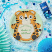 Tiger Baby shower Green Papieren Bordje (Feest)