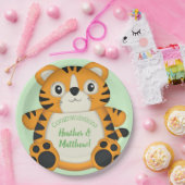 Tiger Baby shower Green Papieren Bordje (Feest)
