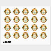 Tiger Baby shower Green Ronde Sticker (Vel)