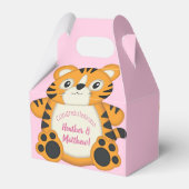 Tiger Baby shower roze Bedankdoosjes (Achterkant)