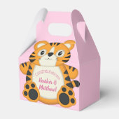 Tiger Baby shower roze Bedankdoosjes (Voorkant Zijde)