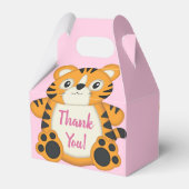 Tiger Baby shower roze Bedankdoosjes (Achterkant)