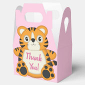 Tiger Baby shower roze Bedankdoosjes (Geopend)