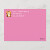 Tiger Baby shower roze Briefkaart (Achterkant)