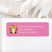 Tiger Baby shower roze Etiket (Insitu)