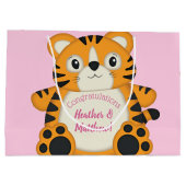 Tiger Baby shower roze Groot Cadeauzakje (Achterkant)
