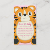 Tiger Baby shower roze Informatiekaartje (Voorkant)