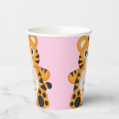 Tiger Baby shower roze Papieren Bekers (Links)