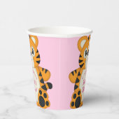 Tiger Baby shower roze Papieren Bekers (Rechts)