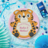 Tiger Baby shower roze Papieren Bordje (Feest)