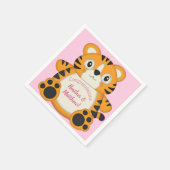 Tiger Baby shower roze Servet (Hoek)