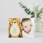 Tiger Baby shower Safari Briefkaart (Staand voorkant)