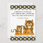 Tiger Baby shower uitnodiging voor jongens (Voorkant)