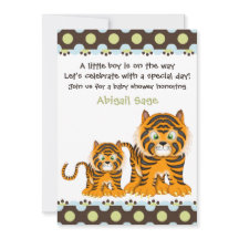 Tiger Baby shower uitnodiging voor jongens