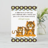 Tiger Baby shower uitnodiging voor jongens (Staand voorkant)