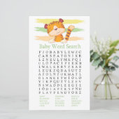 Tiger Baby shower Word Search Game (Staand voorkant)