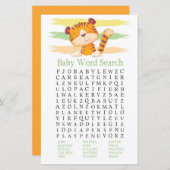 Tiger Baby shower Word Search Game (Voorkant / Achterkant)