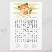 Tiger Baby shower Word Search Game (Voorkant)